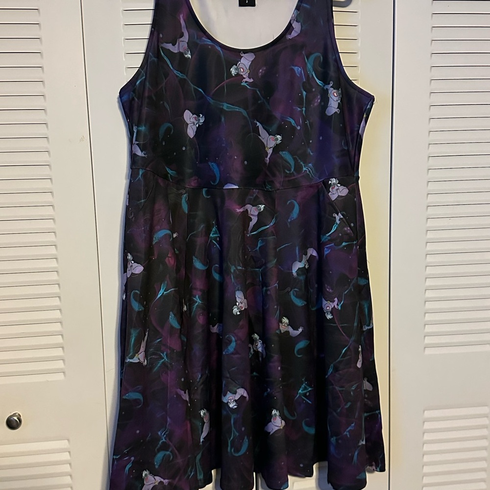Disney’s Villains Ursula Purple and Black Sleeveless Dress with Pockets